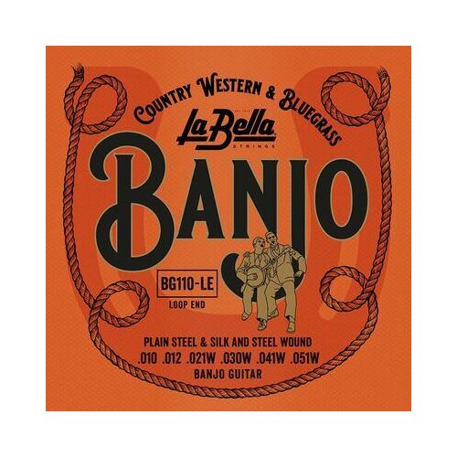 La Bella BG110-LE Jeu de cordes pour banjo guitare 6 cordes