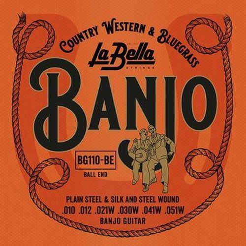 La Bella L-BG110-BE Jeu de cordes pour banjo guitare 6 cordes