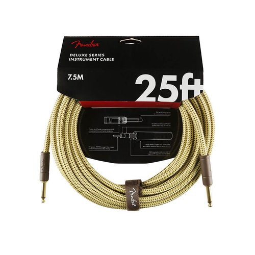 Fender Deluxe Cable de guitarra de 25ft, tweed