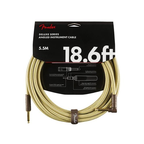 Fender Deluxe Series Guitar cable 18,6ft, 1x angled, tweed