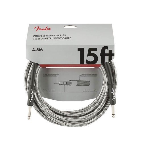 Fender Professional Series guitar cable 15ft, white tweed