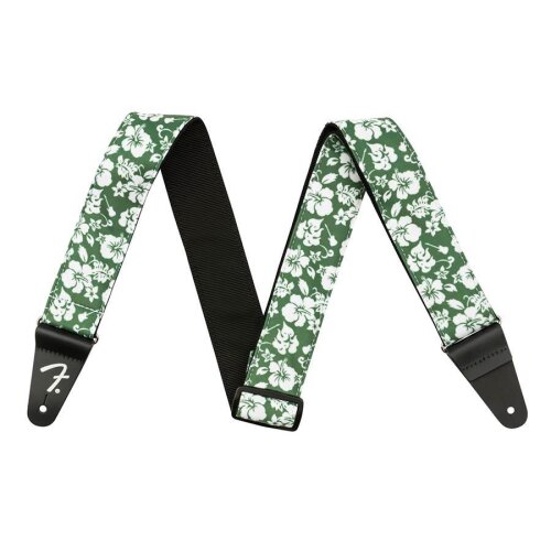 Fender guitar strap Hawaiian, green floral