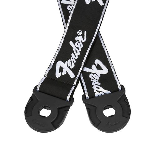 Fender Guitar strap Quick Grip, black/white with logo
