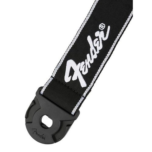 Fender Guitar strap Quick Grip, nero/bianco con logo
