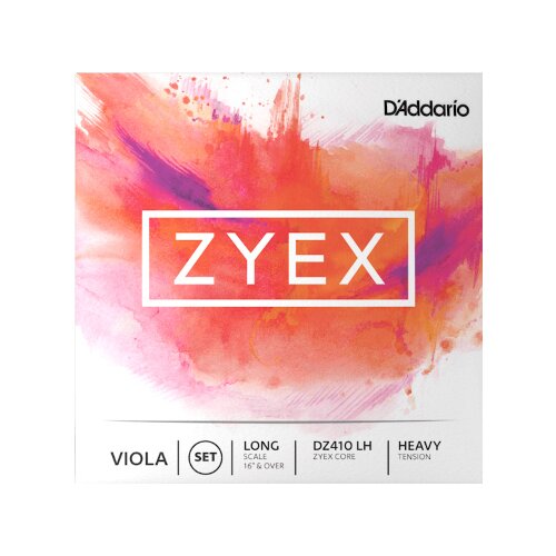 Juego de viola DAddario DZ410 LH Zyex, Long Scale, Heavy Tension