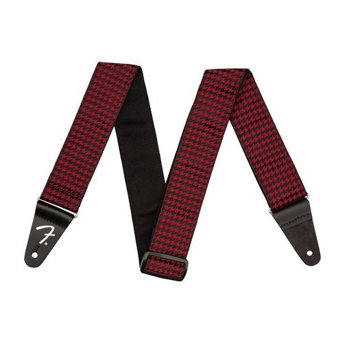 Fender Tracolla per chitarra Houndstooth, rosso