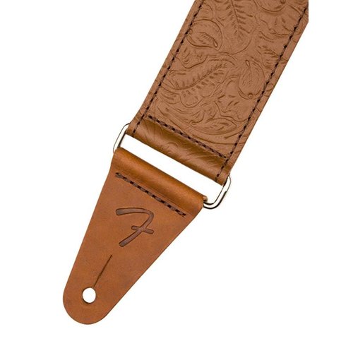 Fender Guitar strap leather tooled, brown