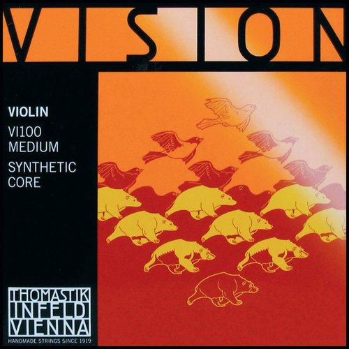 Thomastik-Infeld Jeu de cordes pour violon 4/4 Vision Synthetic Core, VI100 (moyen)