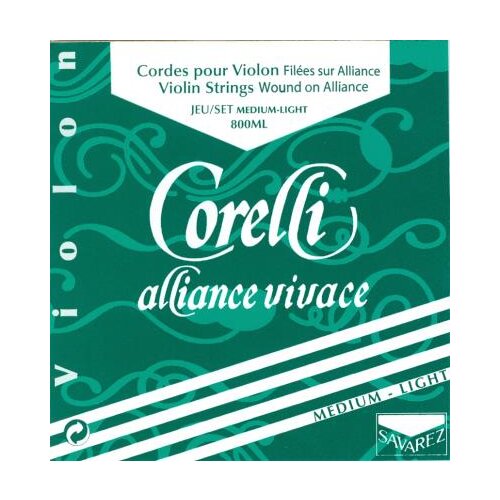 Corelli Set di corde per violino (E con ansa) Alliance, 800ML (morbido)