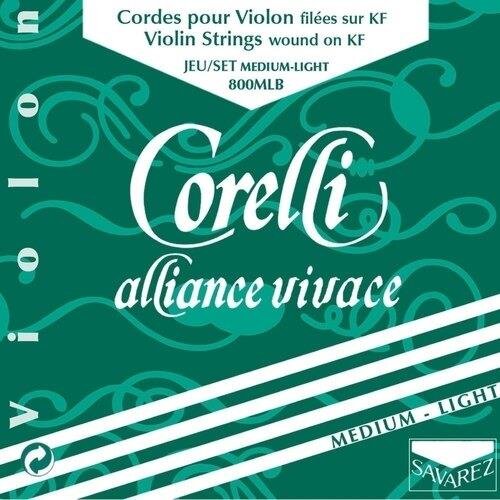 Corelli Set di corde per violino (con estremità a sfera) Alliance, 800MLB (morbido)