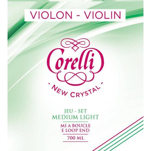 Corelli Juego de cuerdas para violn con lazo New Crystal, 700ML (suave)