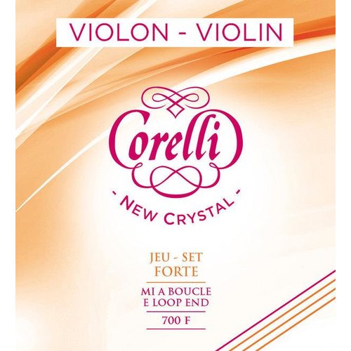 Corelli Jeu de cordes pour violon avec boucle New Crystal, 700F (fort)