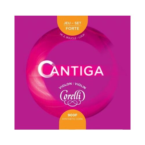 Corelli Juego de cuerdas para violín con lazo en Mi Cantiga, 900F (fuerte)